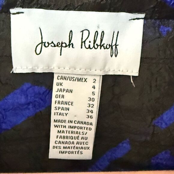 Joseph Ribkoff Black & Royal Sapphire Jacket Sz 2 - Picture 9 of 10